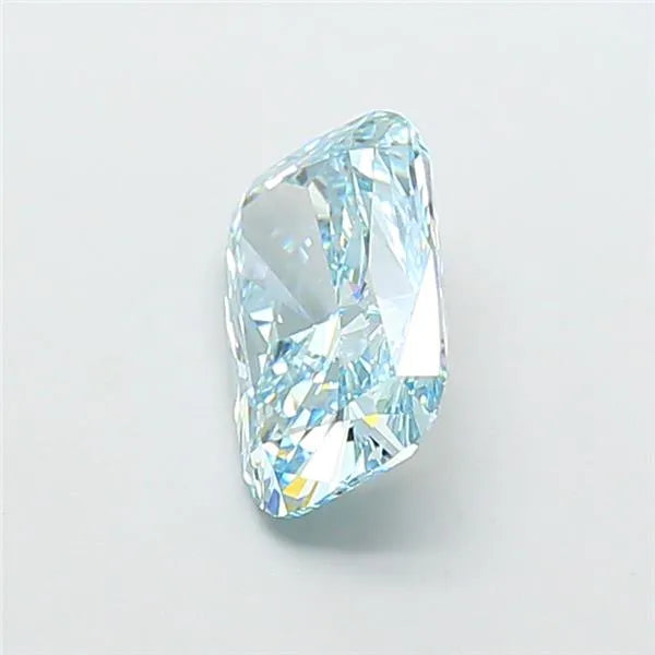 3.09ct Cushion modified Lab Grown Diamond (Colour Fancy Intense Greenish Blue, Clarity VVS2, IGI Certified)