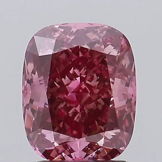 3.09ct Cushion modified Lab Grown Diamond (Colour Fancy Vivid Pink, Clarity VS2, IGI Certified)