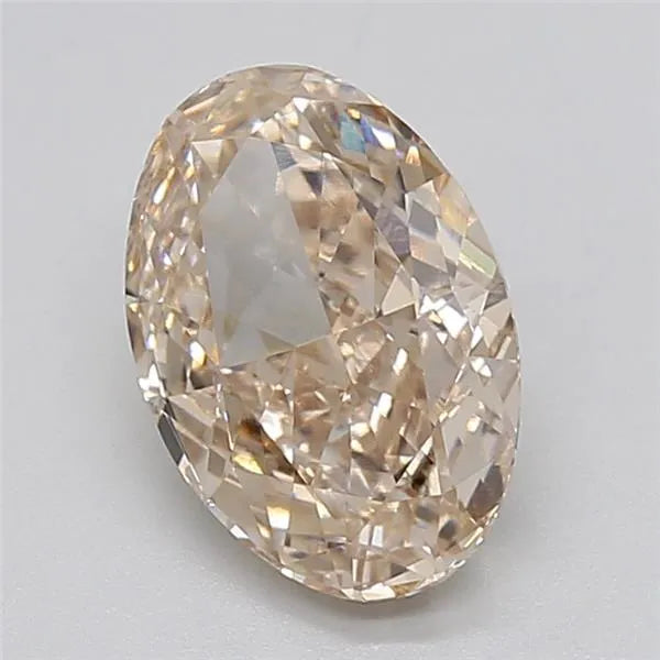 3.09ct Oval Lab Grown Diamond (Colour Fancy Light Brown, Clarity VS1, IGI Certified)