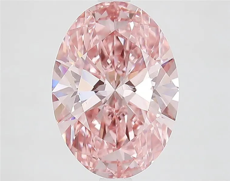 3.09ct Oval Lab Grown Diamond (Colour Fancy Vivid Pink, Clarity VS1, IGI Certified)