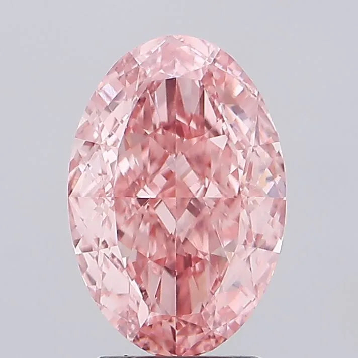 3.09ct Oval Lab Grown Diamond (Colour Fancy Vivid Pink, Clarity VVS2, IGI Certified)