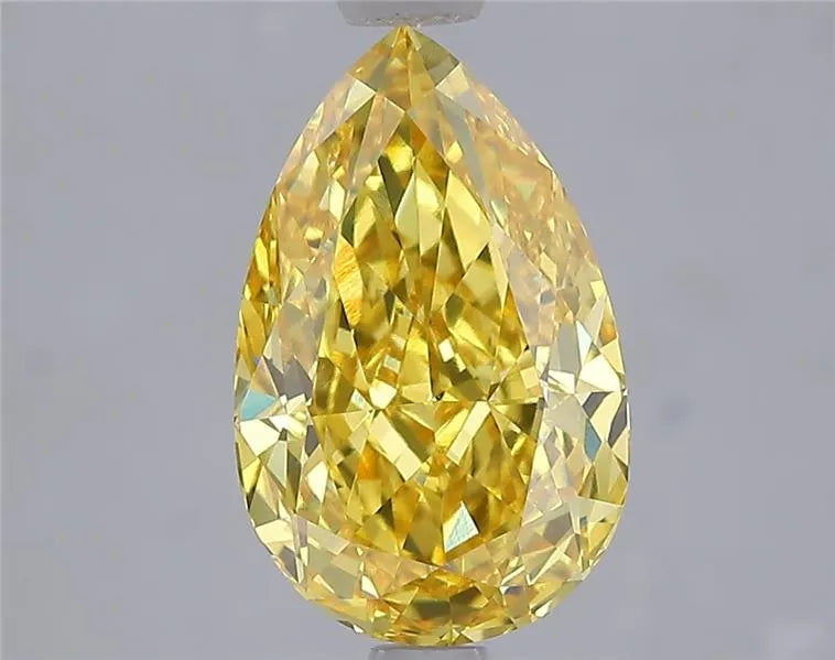 3.09ct Pear Lab Grown Diamond (Colour Fancy Vivid Yellow, Clarity VVS2, IGI Certified)