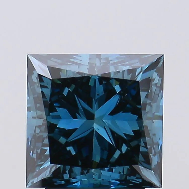 3.09ct Princess Lab Grown Diamond (Colour Fancy Deep Blue, Clarity VS2, IGI Certified)