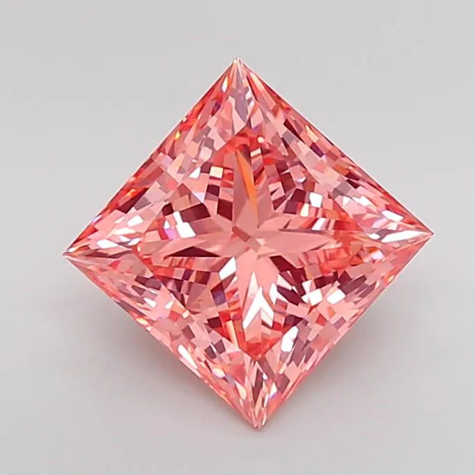 3.09ct Princess Lab Grown Diamond (Colour Fancy Vivid Pink, Clarity VS1, IGI Certified)