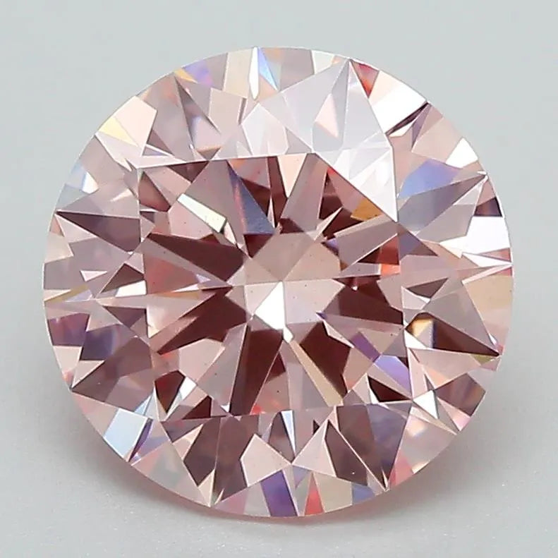3.09ct Round Lab Grown Diamond (Colour Fancy Intense Pink, Clarity VS1, Cut ID, IGI Certified)