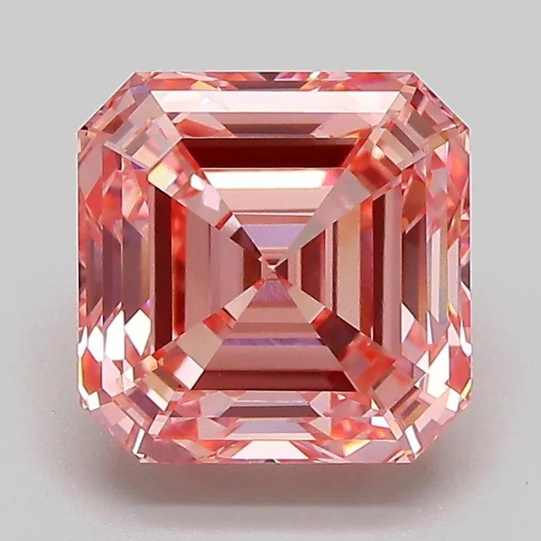 3.10ct Asscher Lab Grown Diamond (Colour Fancy Vivid Pink, Clarity VVS2, IGI Certified)