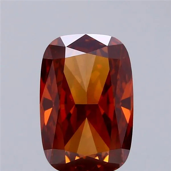 3.10ct Cushion modified Lab Grown Diamond (Colour Fancy Deep Orange, Clarity VVS2, IGI Certified)