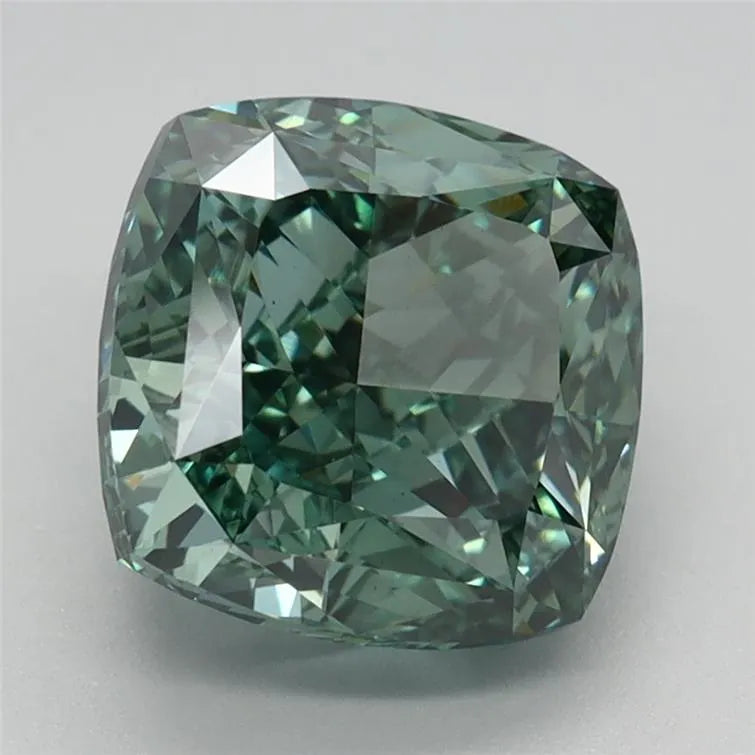 3.10ct Cushion modified Lab Grown Diamond (Colour Fancy Vivid Green, Clarity VS1, IGI Certified)
