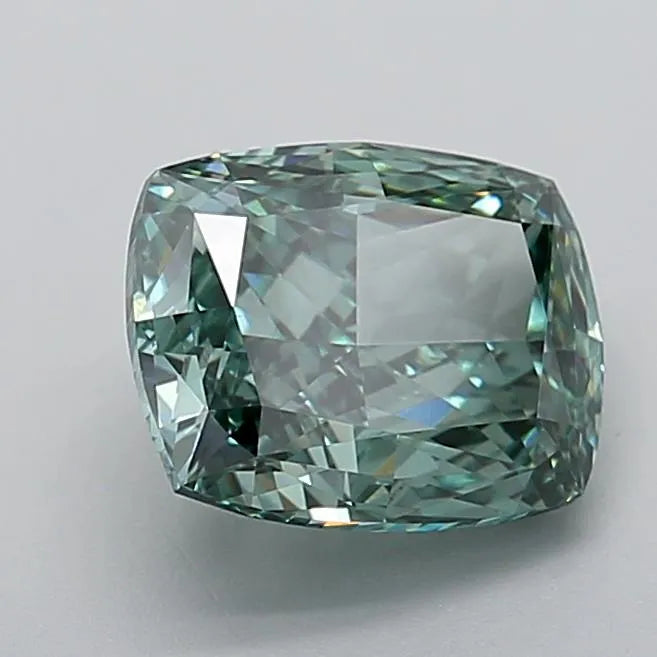 3.10ct Cushion modified Lab Grown Diamond (Colour Fancy Vivid Green, Clarity VVS2, IGI Certified)