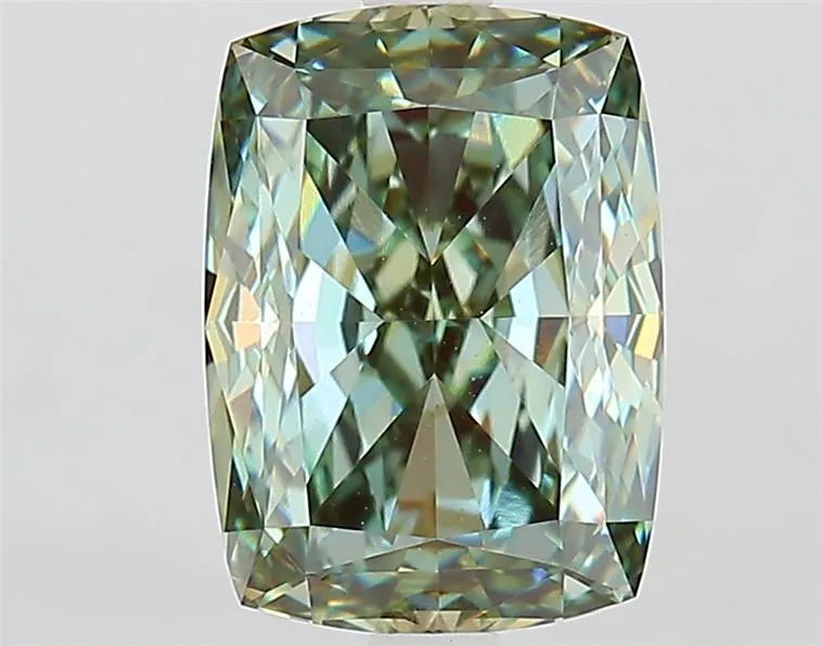 3.10ct Cushion modified Lab Grown Diamond (Colour Fancy Vivid Green, Clarity VVS2, IGI Certified)