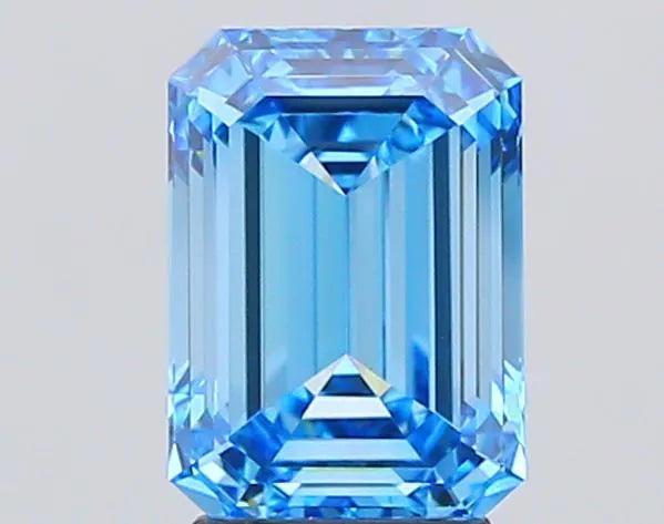 3.10ct Emerald Lab Grown Diamond (Colour Fancy Vivid Blue, Clarity VS1, IGI Certified)