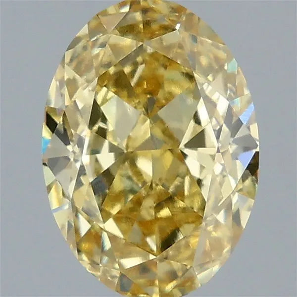 3.10ct Oval Lab Grown Diamond (Colour Fancy Intense Yellow, Clarity VVS2, IGI Certified)