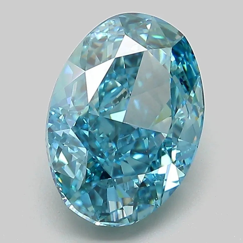 3.10ct Oval Lab Grown Diamond (Colour Fancy Vivid Blue, Clarity VVS2, IGI Certified)