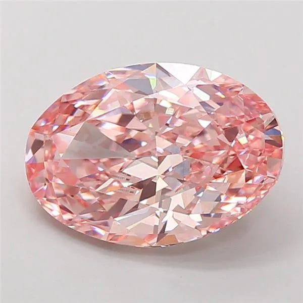 3.10ct Oval Lab Grown Diamond (Colour Fancy Vivid Pink, Clarity VS1, IGI Certified)