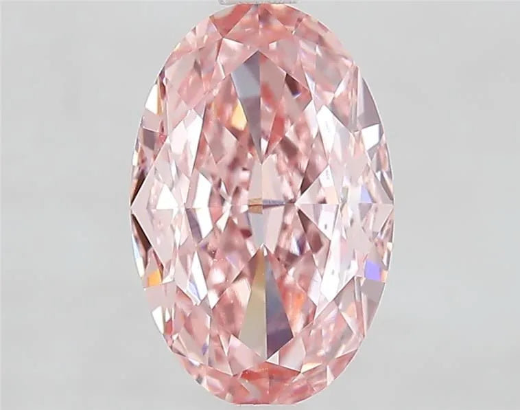 3.10ct Oval Lab Grown Diamond (Colour Fancy Vivid Pink, Clarity VS1, IGI Certified)