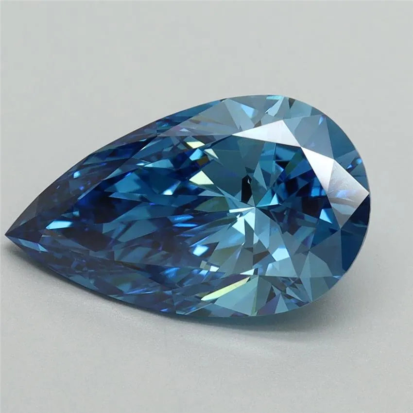 3.10ct Pear Lab Grown Diamond (Colour Fancy Vivid Blue, Clarity VVS2, IGI Certified)