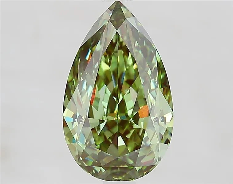 3.10ct Pear Lab Grown Diamond (Colour Fancy Vivid Green, Clarity VVS2, IGI Certified)