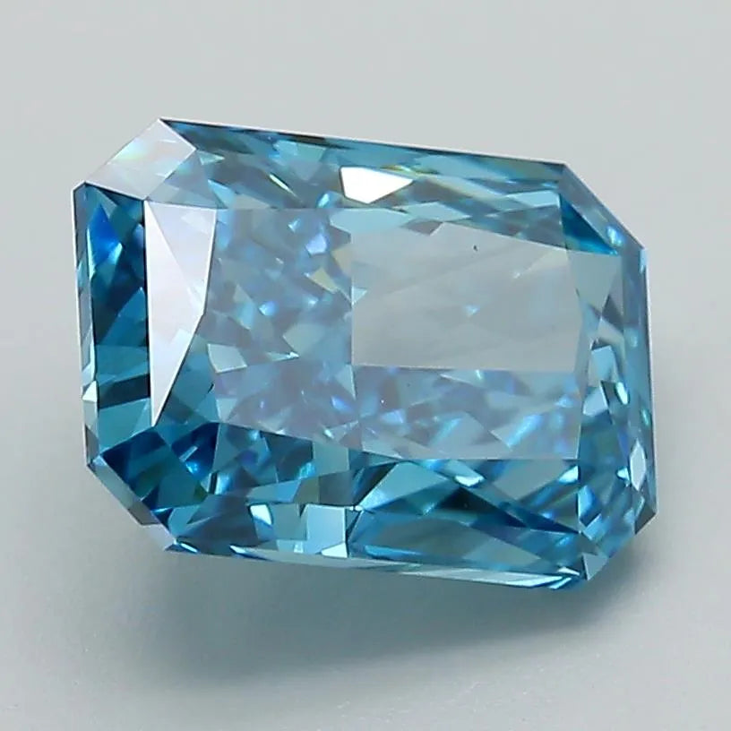 3.10ct Radiant Lab Grown Diamond (Colour Fancy Vivid Blue, Clarity VVS2, IGI Certified)