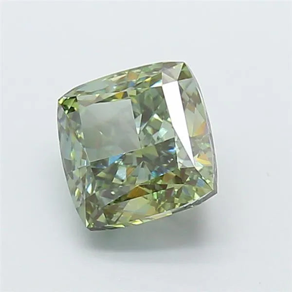 3.11ct Cushion modified Lab Grown Diamond (Colour Fancy Vivid Green, Clarity VVS1, IGI Certified)