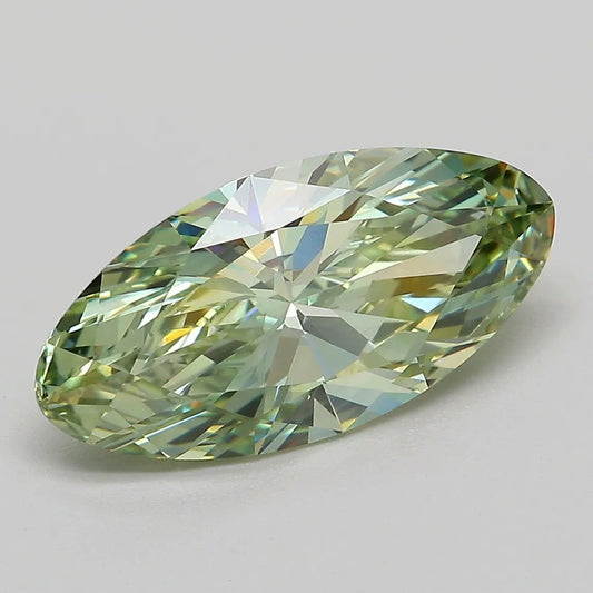 3.11ct Oval Lab Grown Diamond (Colour Fancy Vivid Green, Clarity VVS2, IGI Certified)