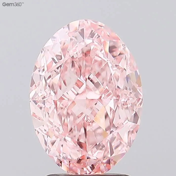 3.11ct Oval Lab Grown Diamond (Colour Fancy Vivid Pink, Clarity VVS2, IGI Certified)