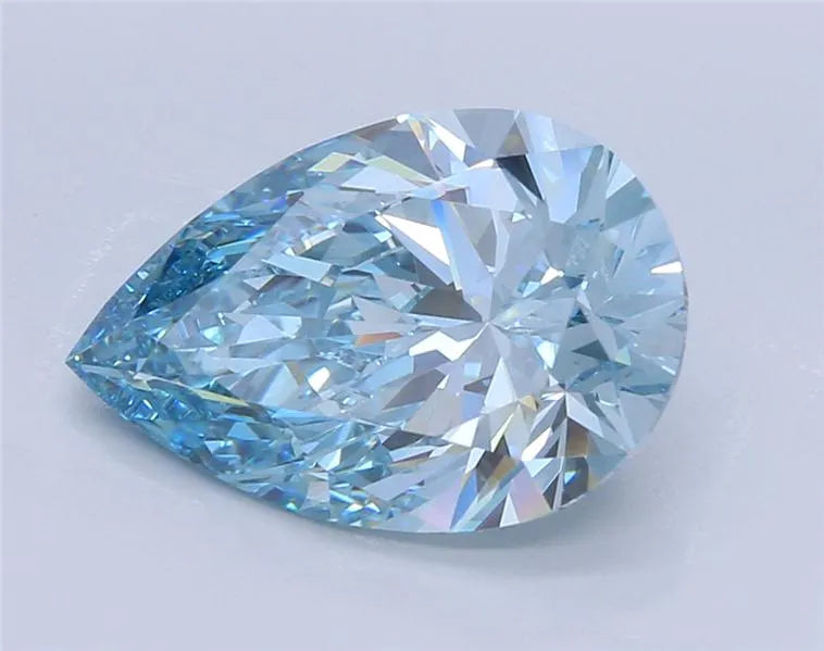 3.11ct Pear Lab Grown Diamond (Colour Fancy Blue, Clarity VS1, IGI Certified)