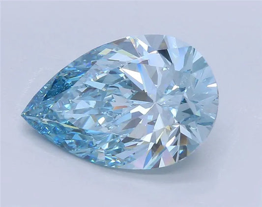 3.11ct Pear Lab Grown Diamond (Colour Fancy Blue, Clarity VS1, IGI Certified)