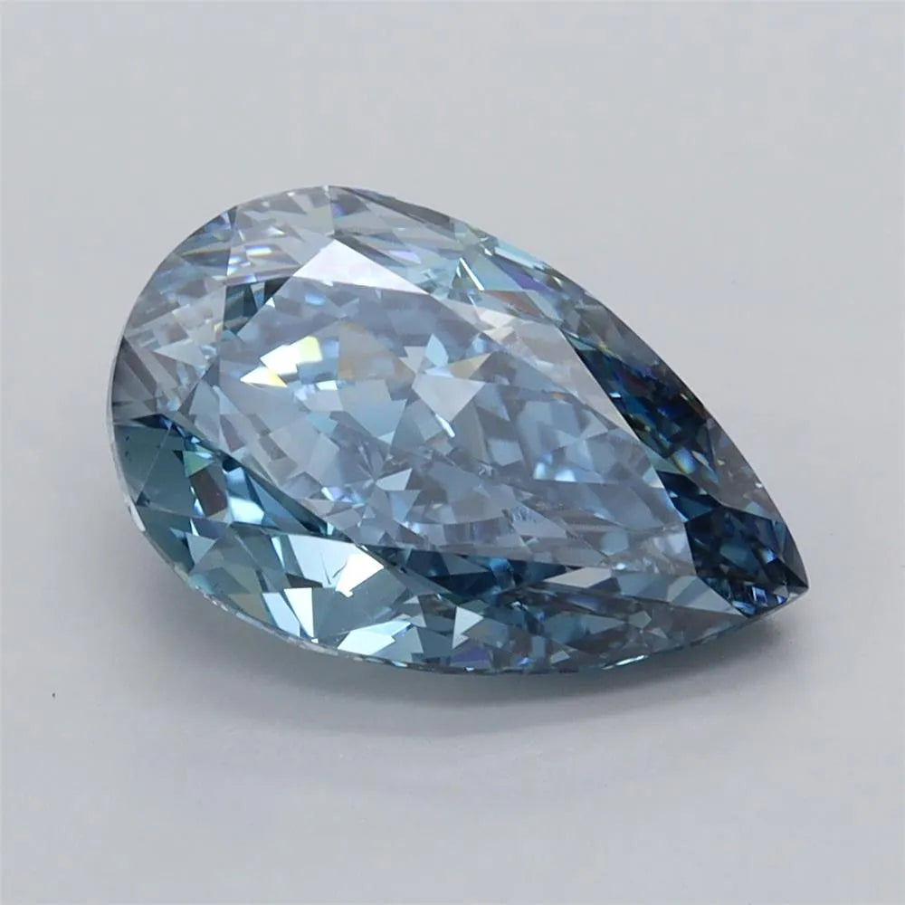 3.11ct Pear Lab Grown Diamond (Colour Fancy Vivid Blue, Clarity VS1, IGI Certified)