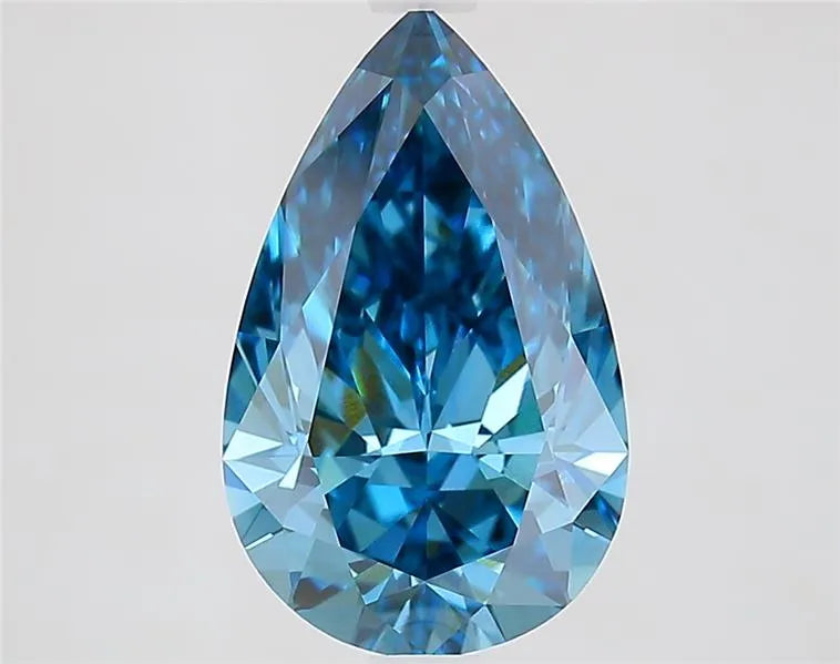 3.11ct Pear Lab Grown Diamond (Colour Fancy Vivid Blue, Clarity VVS2, IGI Certified)