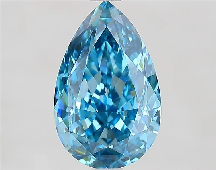 3.11ct Pear Lab Grown Diamond (Colour Fancy Vivid Blue, Clarity VVS2, IGI Certified)