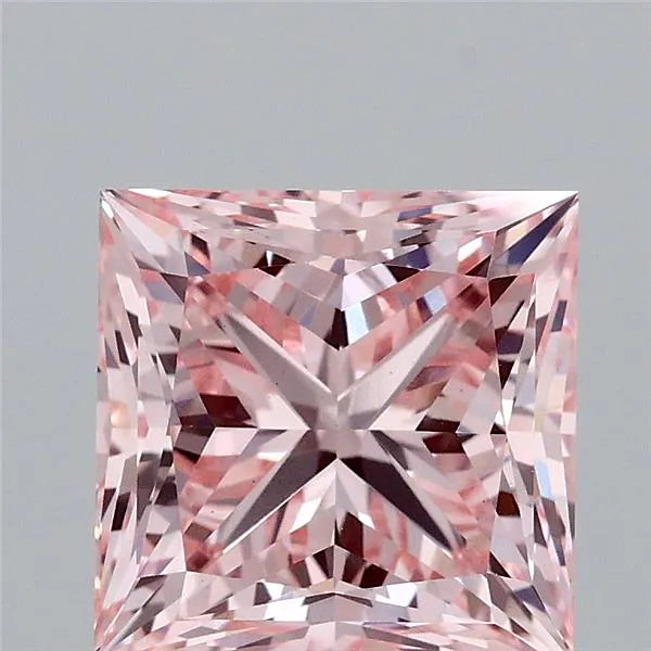 3.11ct Princess Lab Grown Diamond (Colour Fancy Intense Pink, Clarity VS1, IGI Certified)
