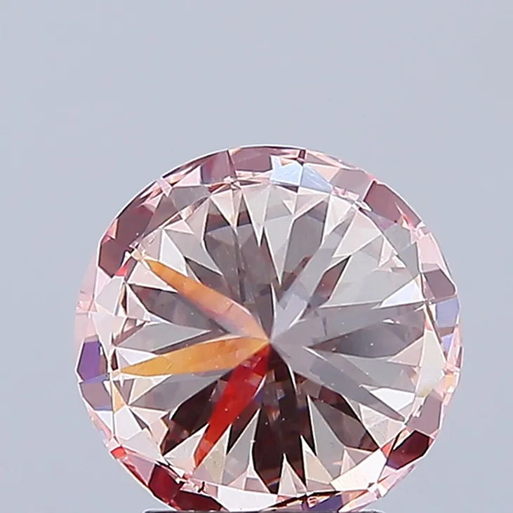 3.11ct Round Lab Grown Diamond (Colour Fancy Intense Pink, Clarity VS1, Cut EX, IGI Certified)
