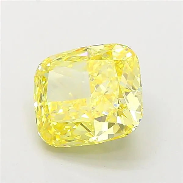 3.12ct Cushion modified Lab Grown Diamond (Colour Fancy Vivid Yellow, Clarity VS1, IGI Certified)