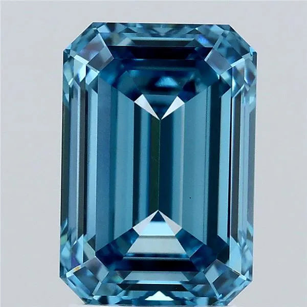 3.12ct Emerald Lab Grown Diamond (Colour Fancy Vivid Blue, Clarity VVS2, IGI Certified)
