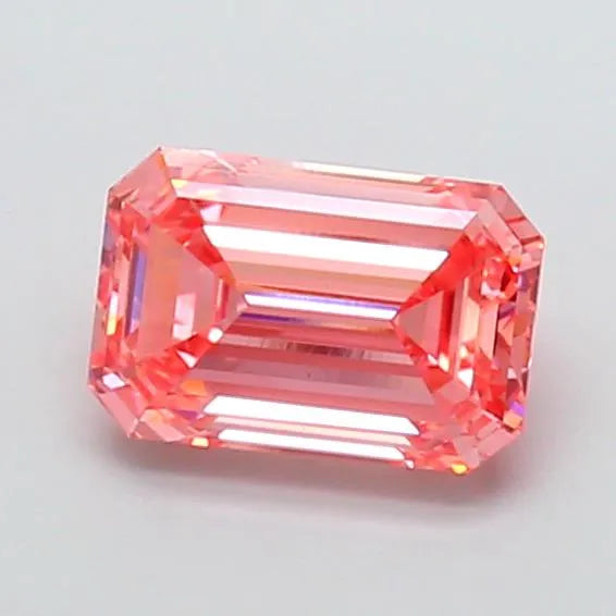 3.12ct Emerald Lab Grown Diamond (Colour Fancy Vivid Pink, Clarity VS2, IGI Certified)
