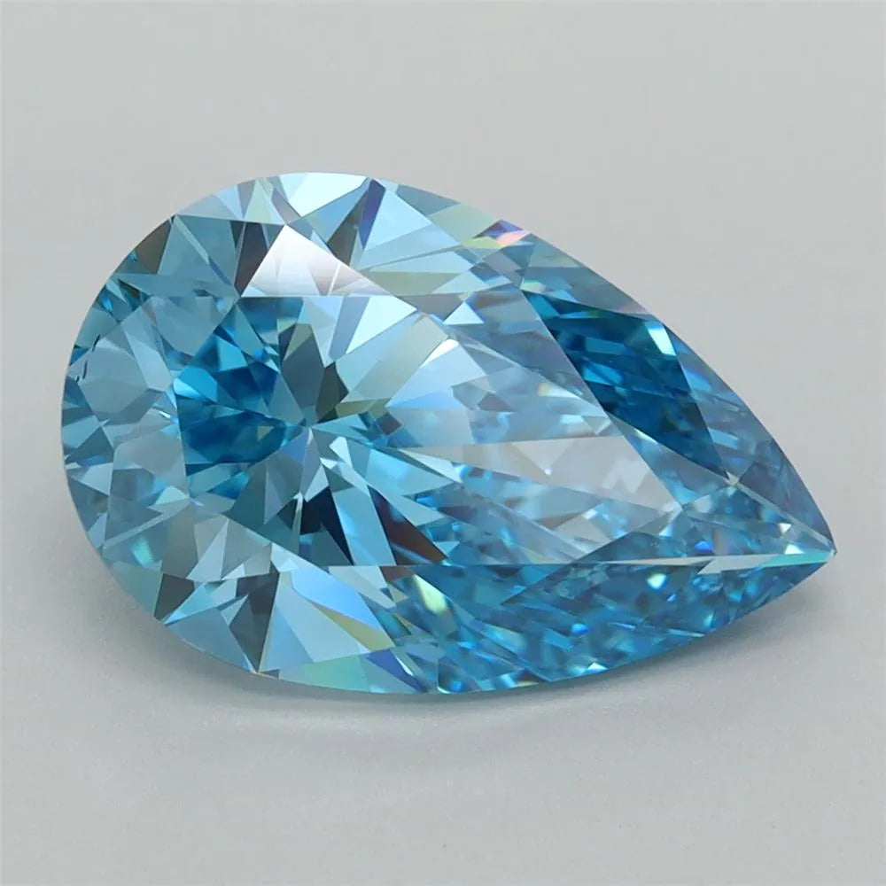 3.12ct Pear Lab Grown Diamond (Colour Fancy Vivid Blue, Clarity VVS2, IGI Certified)
