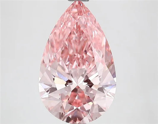 3.12ct Pear Lab Grown Diamond (Colour Fancy Vivid Pink, Clarity VS1, IGI Certified)