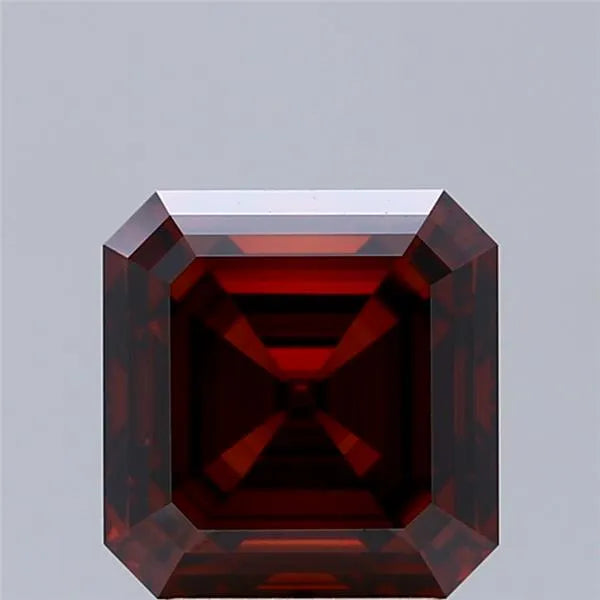 3.12ct Square emerald Lab Grown Diamond (Colour Fancy Deep Orange, Clarity VS1, IGI Certified)
