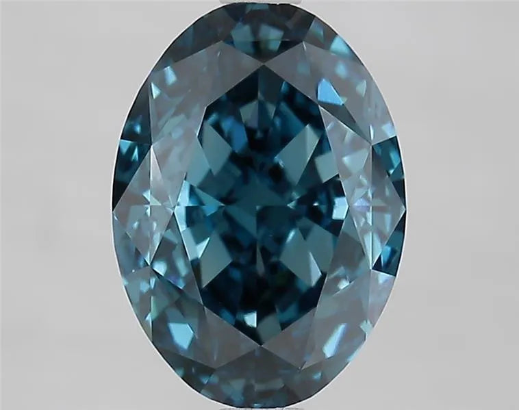 3.13ct Oval Lab Grown Diamond (Colour Fancy Vivid Blue, Clarity VVS2, IGI Certified)