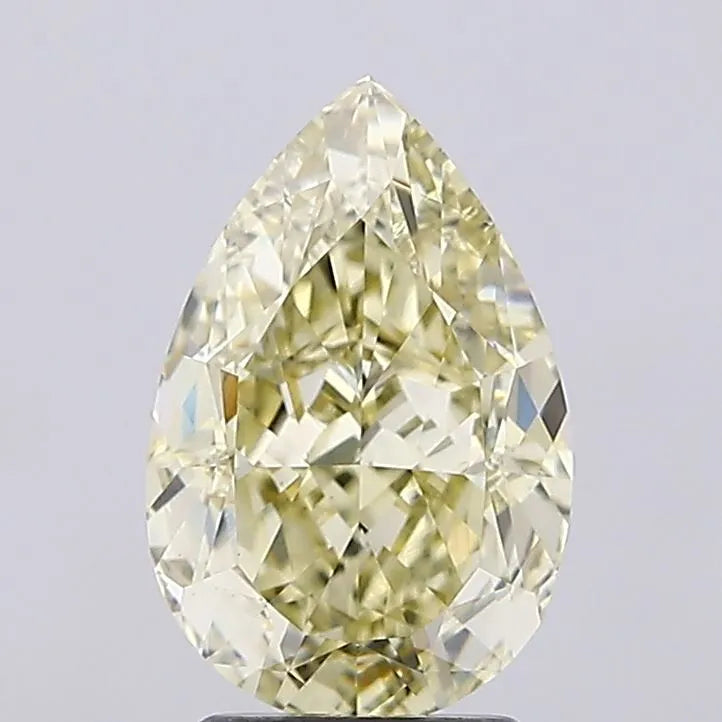 3.13ct Pear Lab Grown Diamond (Colour Fancy Light Gray Yellow, Clarity VVS2, IGI Certified)