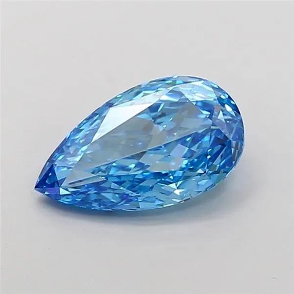 3.13ct Pear Lab Grown Diamond (Colour Fancy Vivid Blue, Clarity VS1, IGI Certified)