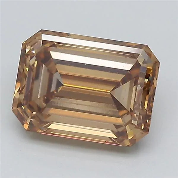 3.14ct Emerald Lab Grown Diamond (Colour Fancy Light Brown, Clarity VVS2, IGI Certified)