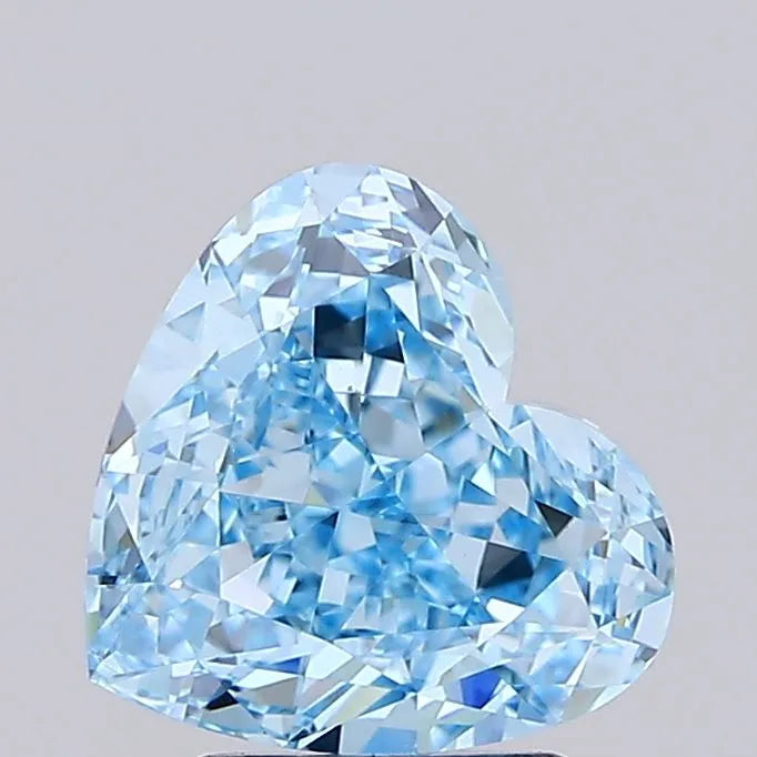 3.14ct Heart Lab Grown Diamond (Colour Fancy Vivid Blue, Clarity VVS2, IGI Certified)