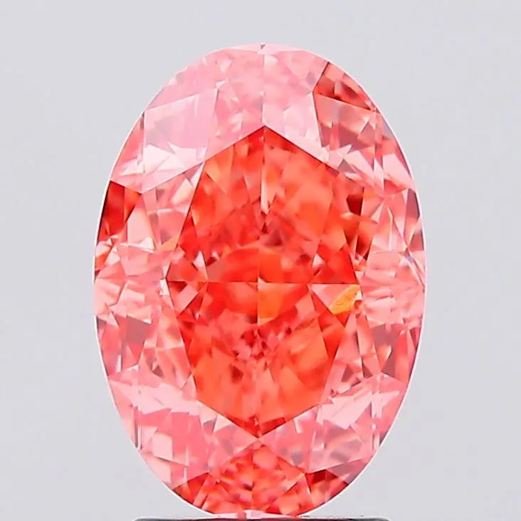 3.14ct Oval Lab Grown Diamond (Colour Fancy Vivid Pink, Clarity VVS2, IGI Certified)
