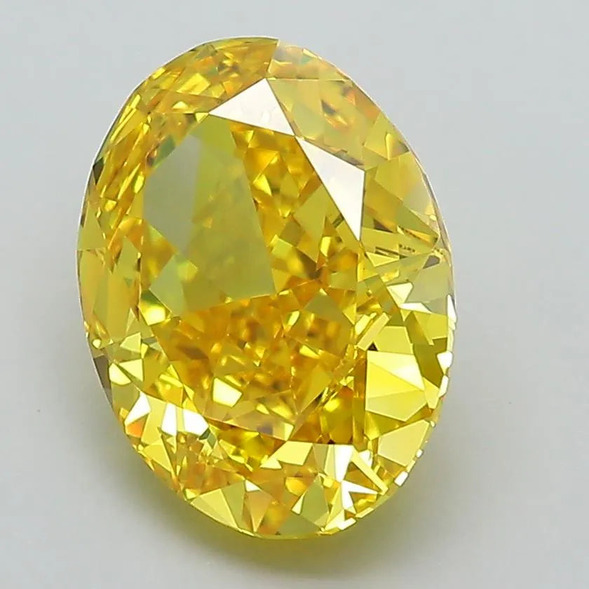 3.14ct Oval Lab Grown Diamond (Colour Fancy Vivid Yellow, Clarity VVS1, IGI Certified)