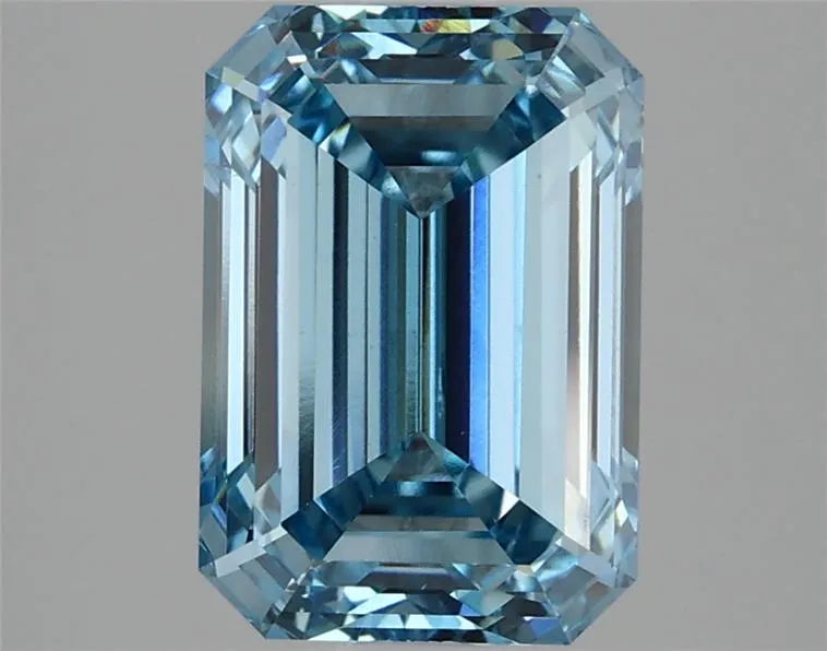 3.15ct Emerald Lab Grown Diamond (Colour Fancy Vivid Blue, Clarity VS2, IGI Certified)