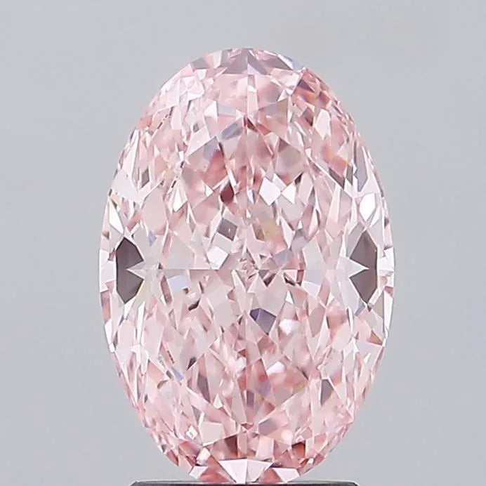 3.15ct Oval Lab Grown Diamond (Colour Fancy Vivid Pink, Clarity VVS2, IGI Certified)