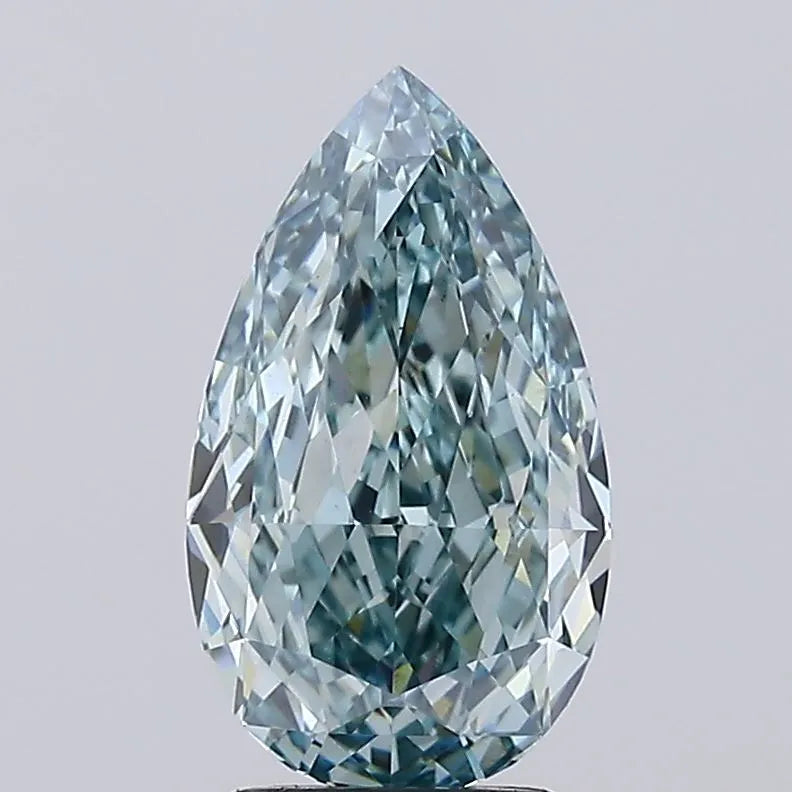 3.15ct Pear Lab Grown Diamond (Colour Fancy Vivid Green, Clarity VS1, IGI Certified)