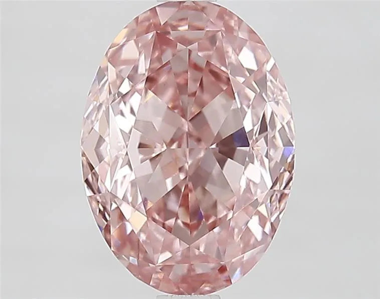 3.17ct Oval Lab Grown Diamond (Colour Fancy Vivid Pink, Clarity VVS2, IGI Certified)