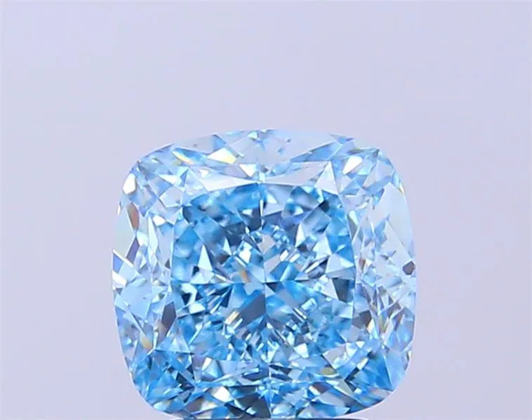 3.18ct Cushion modified Lab Grown Diamond (Colour Fancy Vivid Blue, Clarity VS1, IGI Certified)
